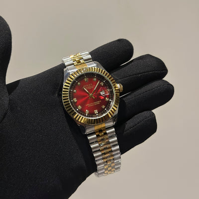 Rlx quartz men’s watch red dial two tone AAA