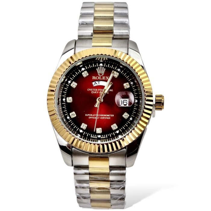 Rlx quartz men’s watch red dial two tone AAA