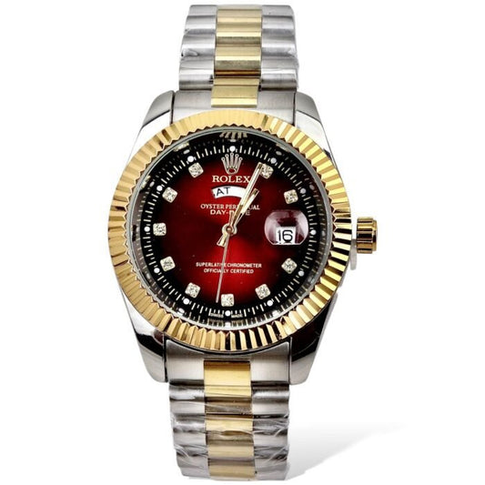 Rlx quartz men’s watch red dial two tone AAA