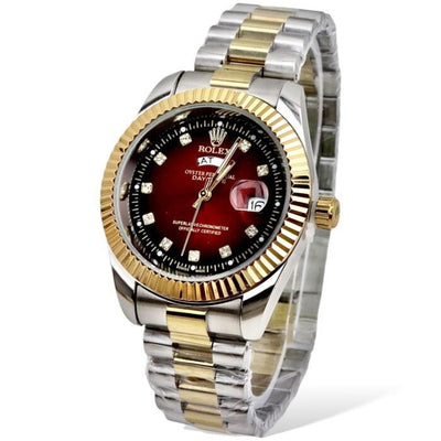 Rlx quartz men’s watch red dial two tone AAA