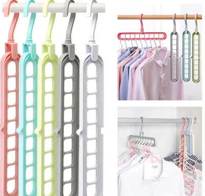 Multi-Functional Space Saving Clothes Hanger – 9 Hole Organizer