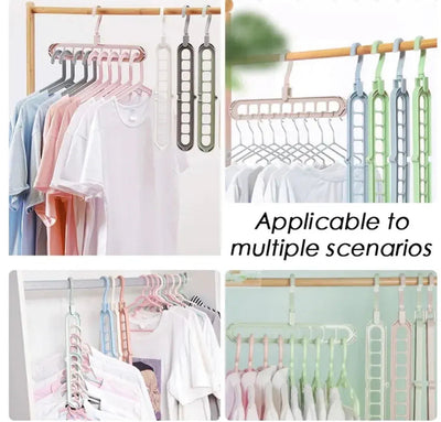 Multi-Functional Space Saving Clothes Hanger – 9 Hole Organizer