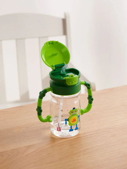 650ml Silicone Straw Cup Water Bottle, Portable School Water Mug, School Kids Water Thermos