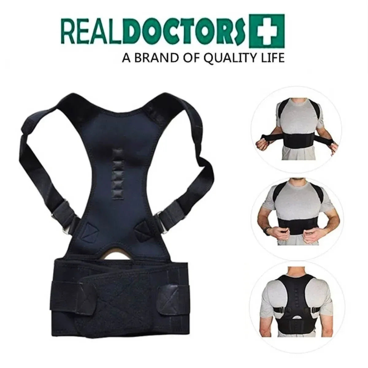 Doctor Plus Magnetic Back Support Posture Corrector Belt – Adjustable Spine & Shoulder Brace for Men & Women