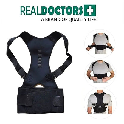 Doctor Plus Magnetic Back Support Posture Corrector Belt – Adjustable Spine & Shoulder Brace for Men & Women