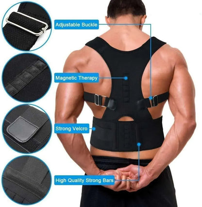 Doctor Plus Magnetic Back Support Posture Corrector Belt – Adjustable Spine & Shoulder Brace for Men & Women