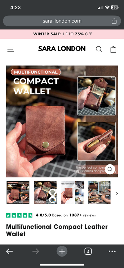 Waterproof Multifunctional Compact Wallet Handmade PU Leather Built-in Pen Slot Slim Minimalist Wallet