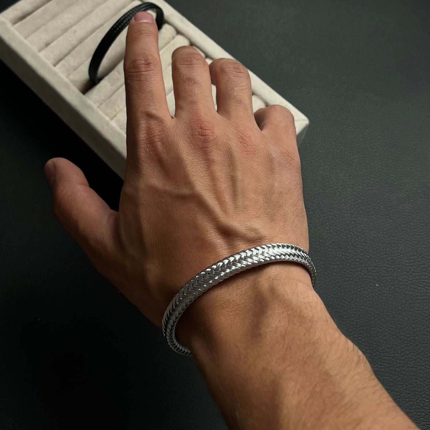 Woven Stainless Steel Bangle v2