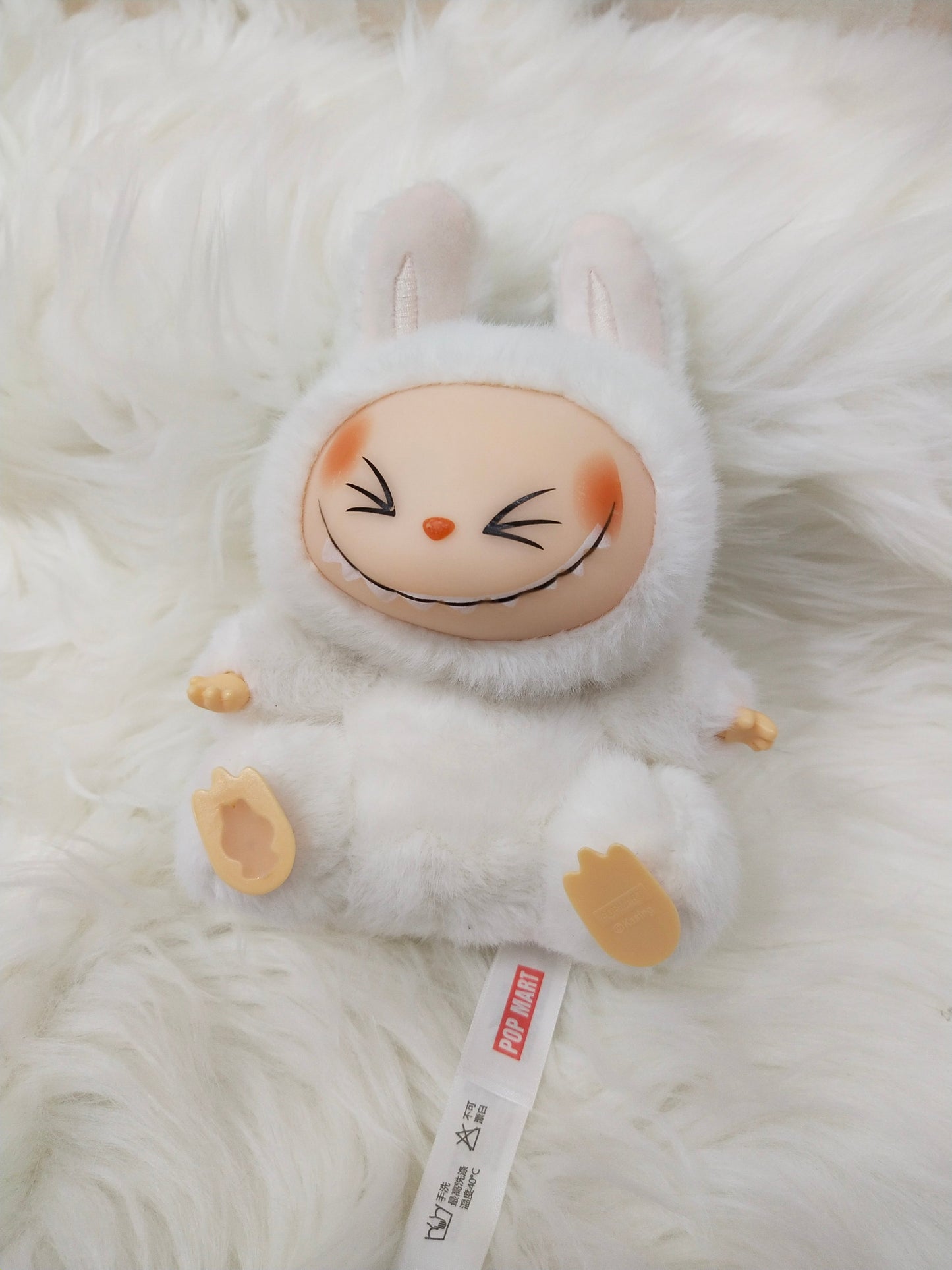Labubu Monster Anime Character Plush Keychain - 1 PC (SiSi White)