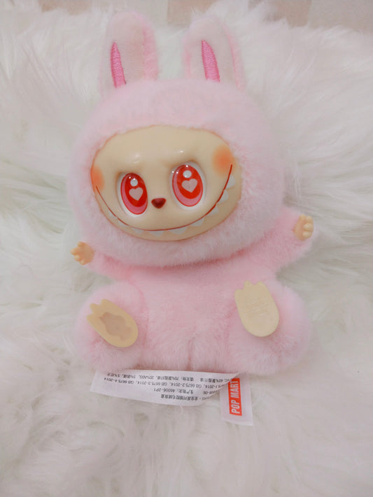 Labubu Monster Anime Character Plush Keychain - 1 PC (DaDa Pink)