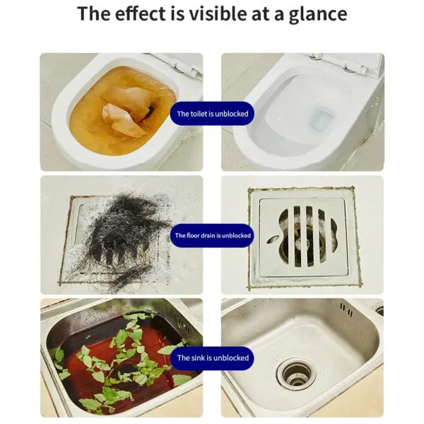 Multipurpose Drain Cleaner – Powerful Pipeline Dredging Agent | Clog Remover for Kitchen, Bathroom & Toilet Drains