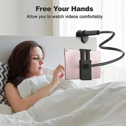 Gooseneck Bed Phone Holder, Flexible Long Arm Clip On Phone Holder for Bed, Desk, Headboard, Bedside, 360 Adjustable Cell Phone Clamp Mount Stand, All 4-7" Cellphone