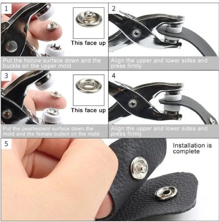 Tich Button Press Plier – Hand Tool with Free Snap Buttons