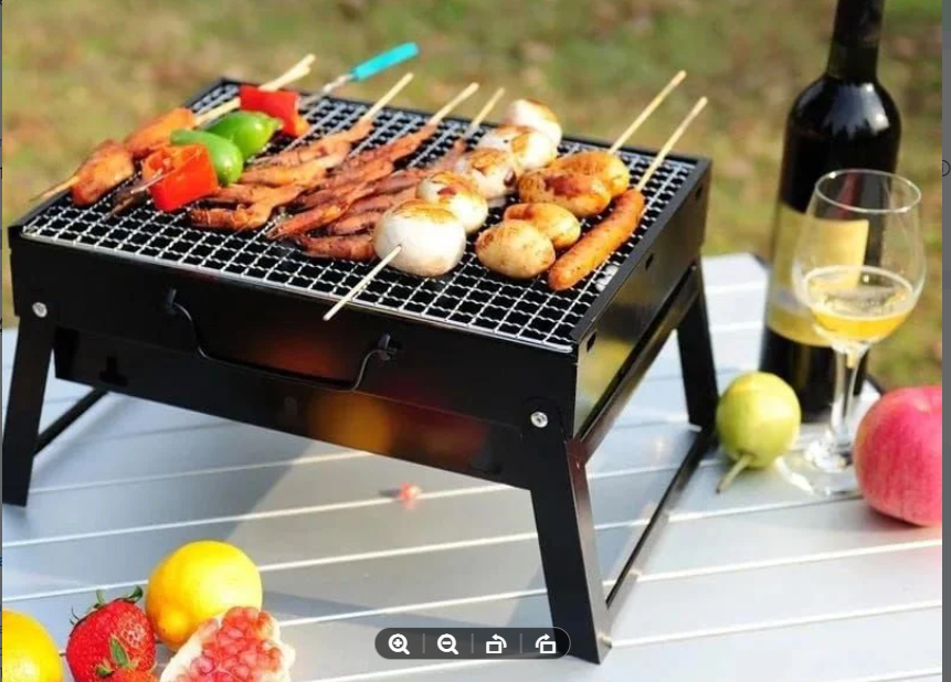 Foldable Portable BBQ Grill Stand – Outdoor Charcoal Barbecue Grill for Camping, Picnic & Home