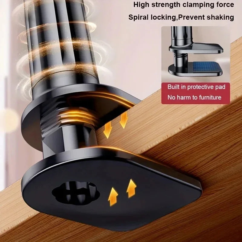 Gooseneck Bed Phone Holder, Flexible Long Arm Clip On Phone Holder for Bed, Desk, Headboard, Bedside, 360 Adjustable Cell Phone Clamp Mount Stand, All 4-7" Cellphone