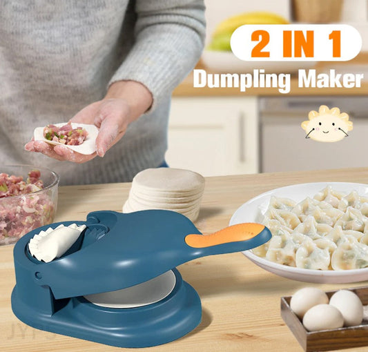 2-in-1 Dumpling Maker Tool with Dough Press & Filling Spoon | Kitchen Gadget for Home Cooking