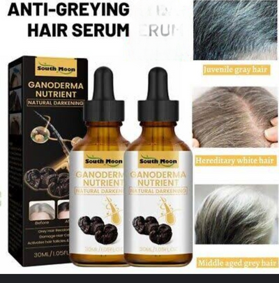 Natural GandoDerma Anti-Greying Hair Serum – Herbal Darkening & Hair Care Nutrient for Strong, Healthy Black Hair