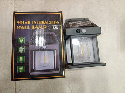 Solar Tungsten Filament Wall Lamp – Outdoor Waterproof Garden & Courtyard Lighting with Intelligent Motion Induction