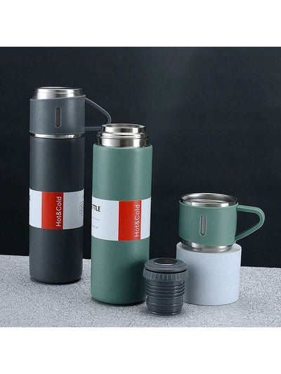 Stainless Steel Hot & Cold Water Bottle 500ml – Vacuum Insulated, Leak-Proof Double Wall Flask (Random Color)