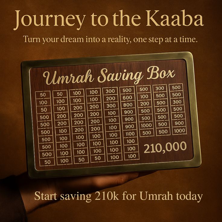 Wooden Umrah Saving Box – Islamic Money Bank for Hajj & Umrah Goal Setting