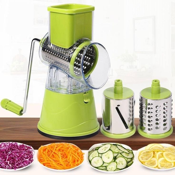3-in-1 Multi-Functional Drum Grater – Manual Rotary Cheese and Vegetable Slicer