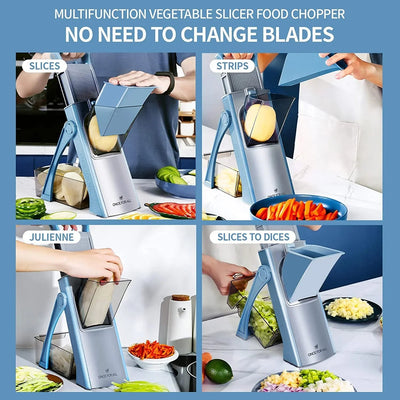 Foldable Multifunction Vegetable Mandoline Slicer with Container