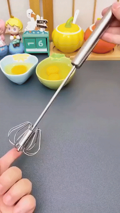 Hand Pressure Egg Beater – Semi-Automatic Stainless Steel Whisk for Fast & Easy Mixing