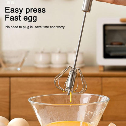 Hand Pressure Egg Beater – Semi-Automatic Stainless Steel Whisk for Fast & Easy Mixing