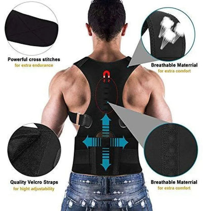 Doctor Plus Magnetic Back Support Posture Corrector Belt – Adjustable Spine & Shoulder Brace for Men & Women