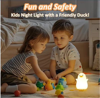 Cute Duck Night Light – Rechargeable LED Silicone Lamp