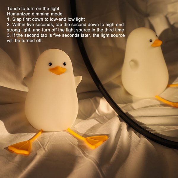 Cute Duck Night Light – Rechargeable LED Silicone Lamp