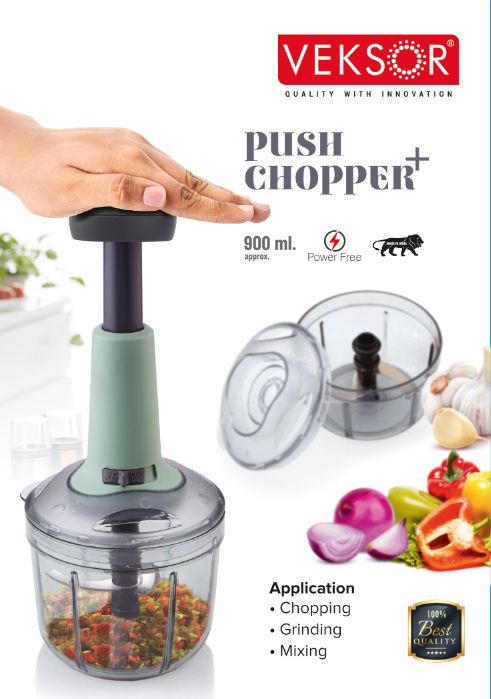 Push Multi-Chop Manual Food Processor – Compact & Powerful (1.5L / 2L)