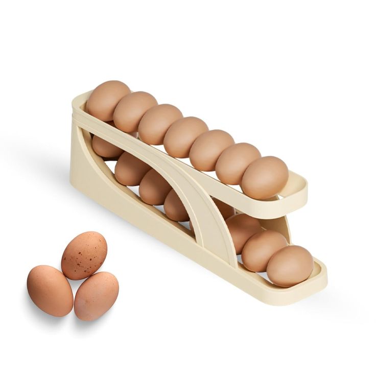 Automatic Rolling Egg Rack – Space-Saving Egg Organizer for Fridge & Kitchen