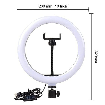 26cm RGB LED Ring Light with 360° Phone Holder – USB Powered, Dimmable Light for Makeup, Vlogging & Live Streaming