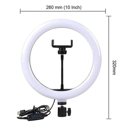 26cm RGB LED Ring Light with 360° Phone Holder – USB Powered, Dimmable Light for Makeup, Vlogging & Live Streaming