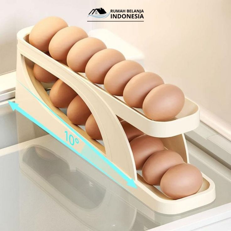Automatic Rolling Egg Rack – Space-Saving Egg Organizer for Fridge & Kitchen
