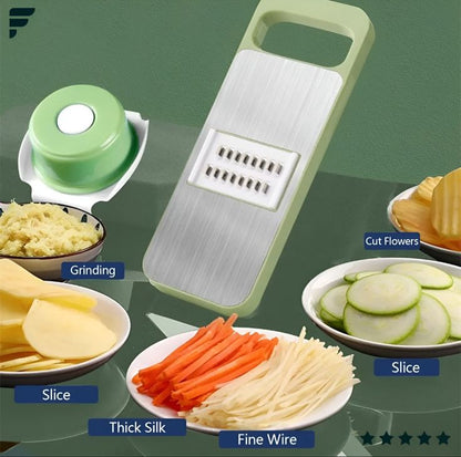 5-in-1 Stainless Steel Vegetable Cutter – Multi-Functional Kitchen Tool for Fast & Easy Food Prep