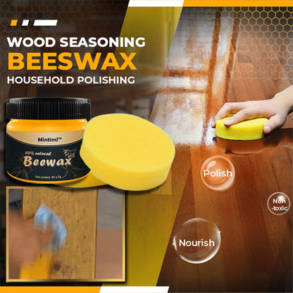 Wood Seasoning Beeswax Polish – Natural Furniture Care & Restoration | Multi-Purpose Beewax Cleaner & Polish