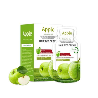 Apple Ammonia-Free Black Hair Cream – 3-in-1 Hair Color, Shampoo & Conditioner | 500ml | Long-Lasting, Grey Coverage for Men & Women