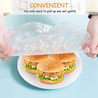 Disposable Food Cover Plastic Bags - 100 Pcs  | Multi-Purpose Stretchable Food Covers for Bowls, Plates, Fruits & Leftovers