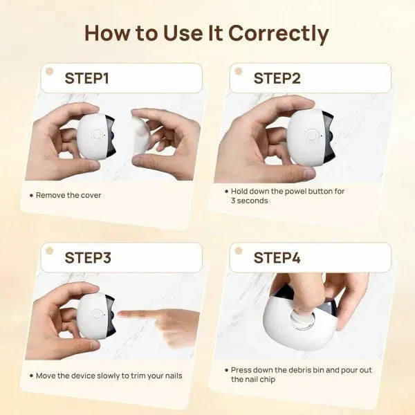 Automatic Electric Nail Clipper & Trimmer with LED Light