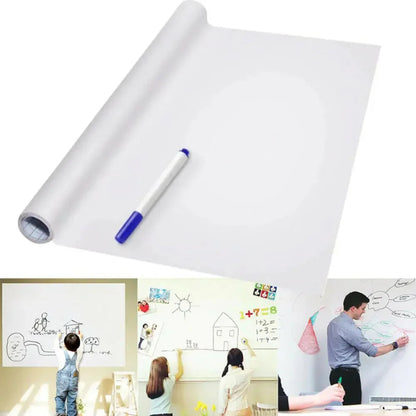 Self-Adhesive Whiteboard Sticker Roll – Dry Erase Wall Decal