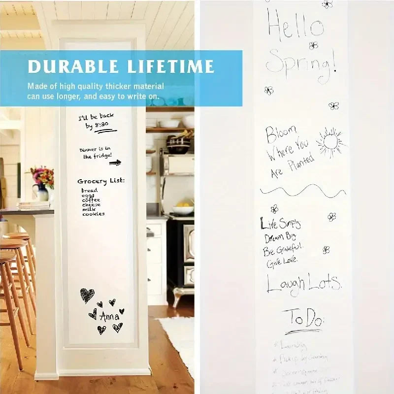 Self-Adhesive Whiteboard Sticker Roll – Dry Erase Wall Decal