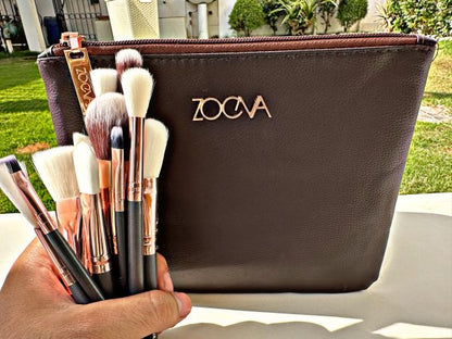 Zoeva 12-Piece Makeup Brush Set with Pouch – Complete Face & Eye Brush Collection