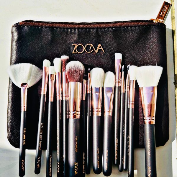 Zoeva 12-Piece Makeup Brush Set with Pouch – Complete Face & Eye Brush Collection