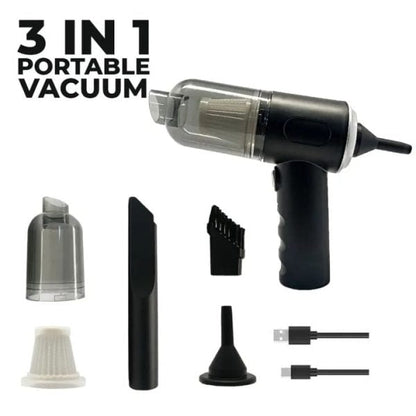 3-in-1 Cordless Mini Vacuum Cleaner – Vacuum, Blow & Inflate Anywhere with Ease