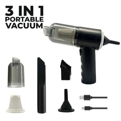 3-in-1 Cordless Mini Vacuum Cleaner – Vacuum, Blow & Inflate Anywhere with Ease