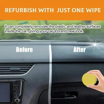 Qifenghe Car Plastic Restorer & Wax Polish – 200gm + Sponge | Interior & Exterior Renewal Coating