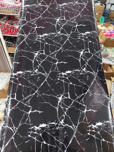 Self-Adhesive Black Marble Sheet – Waterproof Kitchen Counter & Cabinet Sticker (60x200cm)