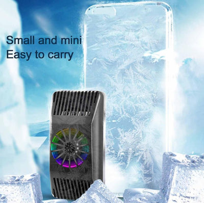 Z16 Mobile Cooler Radiator Stretchable for 4.5 to 6.5 Inches Phones Semiconductor Phone Cooling Bracket with Silent Fan for Video Watchin Gaming Lives